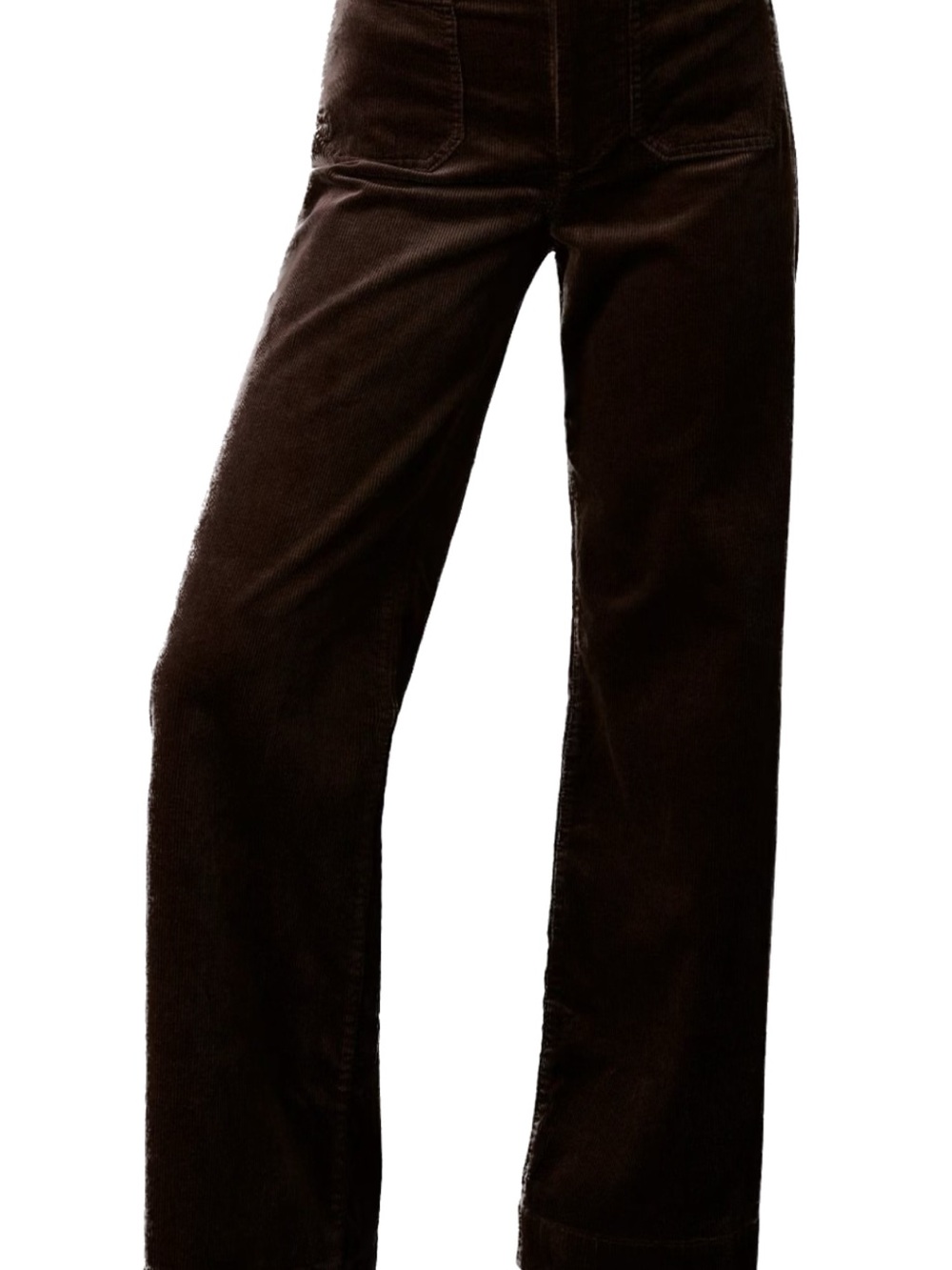 Maeve The Colette Full Length Wide Leg Corduroy Pants in Dark Mink, 25